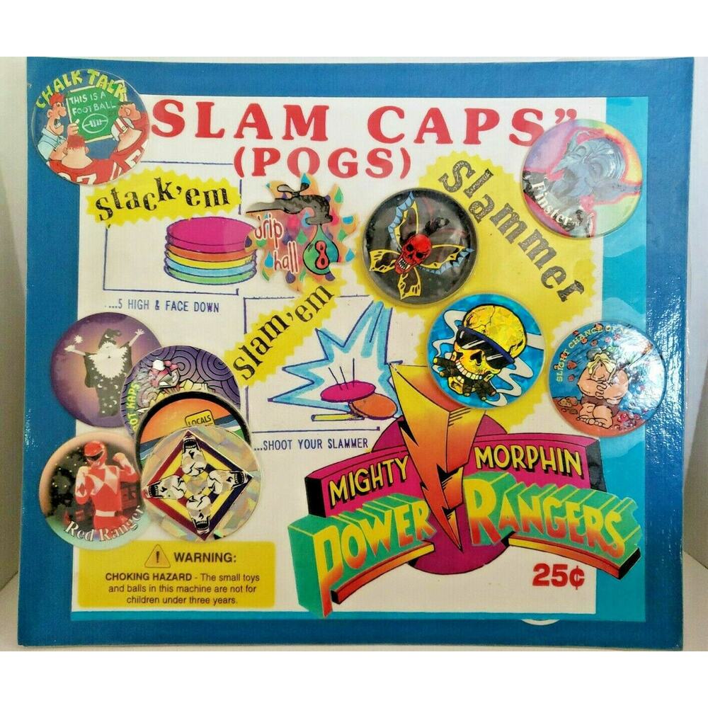 Slam‎ Caps Assorted Colorful Pogs Toys Gumball Vending Machine Disp Card #16